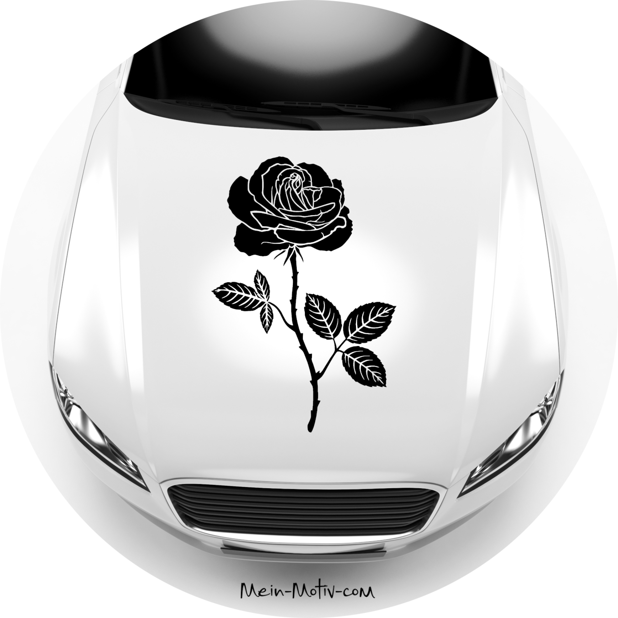Aufkleber 11022 Schwarze Rose mit Dornen